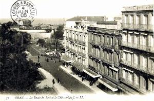 Oran - Route du Port et Chateau-Neuf - Vue de la Mairie - 1906